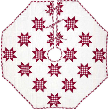 Emmie Red Patchwork Christmas Tree Skirt 48 VHC Brands - The Fox Decor